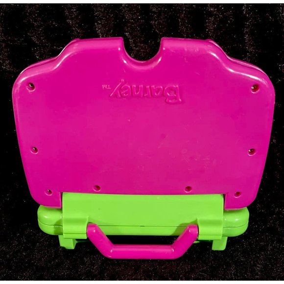 Barney Dinosaur Interactive Laptop Computer 2002 Mattel VINTAGE (2 Cards) Works - Picture 3 of 12